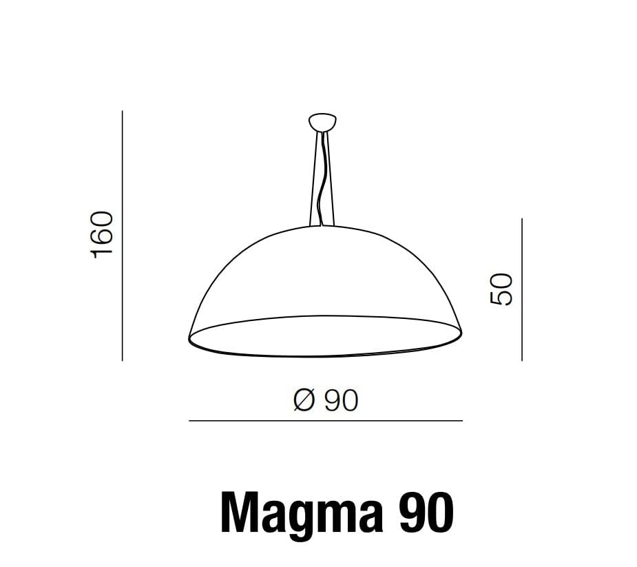 Azzarddo Lampada Magma 90 AZ1402 Bianco e Nero