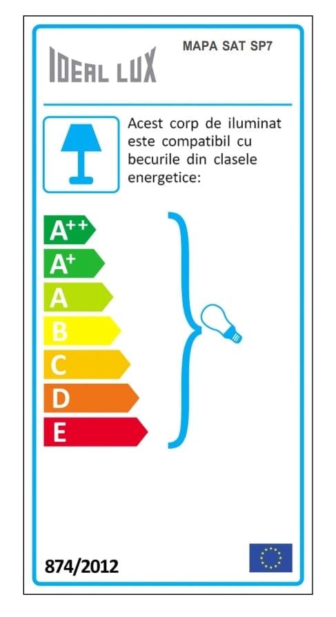 IdealLux Lampada Mapa Sat SP7 Ottone