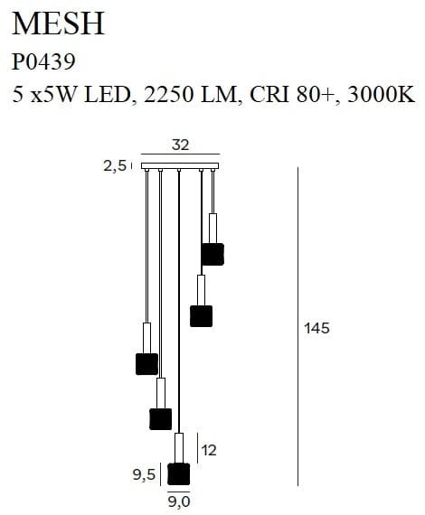 Maxlight Lampada Mesh P0439 Oro
