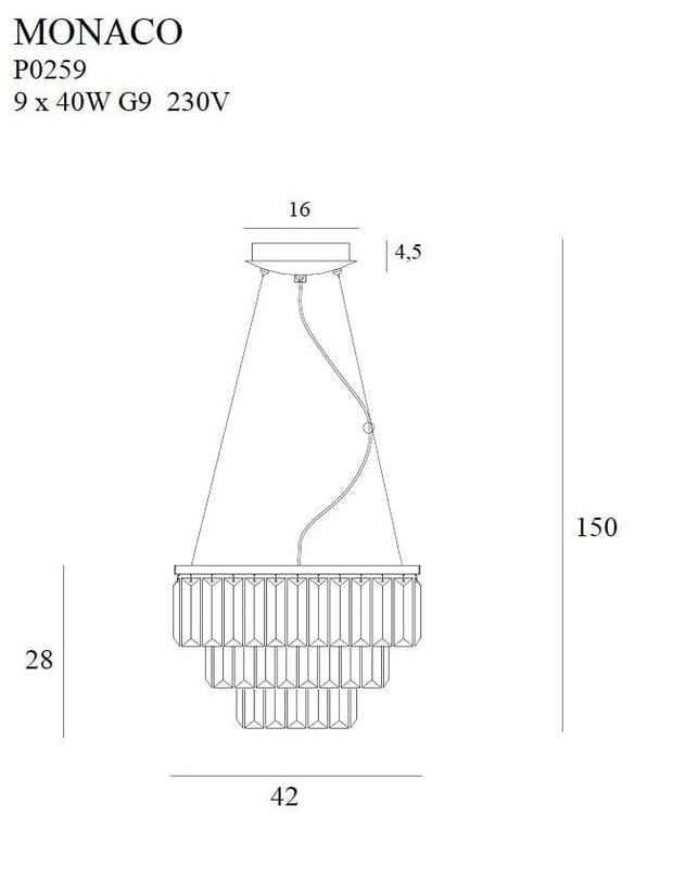 Maxlight Lampada Monaco P0259 Cromo