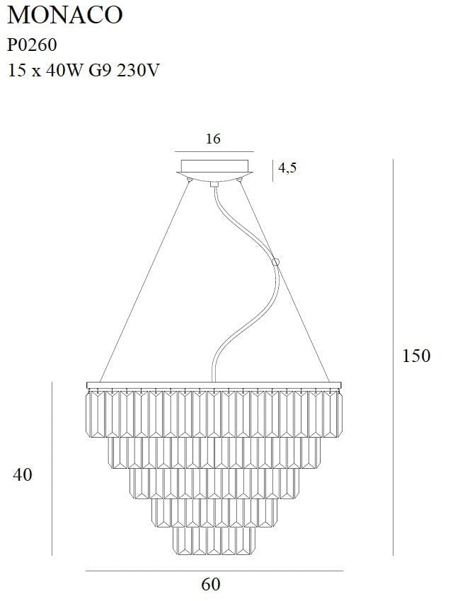 Maxlight Lampada Monaco P0260 Cromo