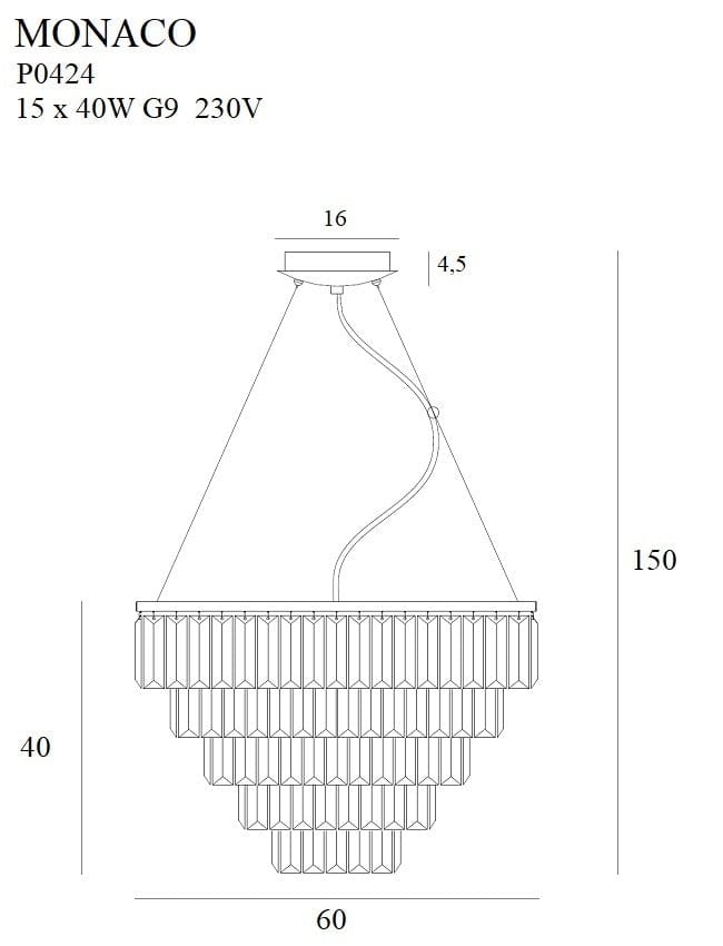 Maxlight Lampada Monaco P0424 Oro