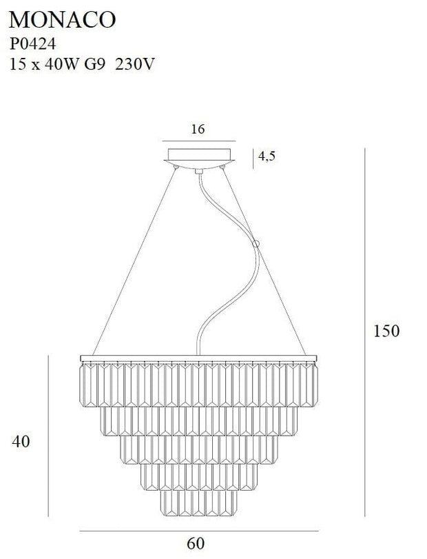 Maxlight Lampada Monaco P0424 Oro