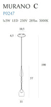 Maxlight Lampada Murano P0247 Cromo