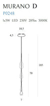 Maxlight Lampada Murano P0248 Cromo