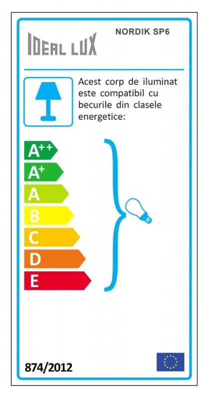 IdealLux Lampada Nordik SP6 Nero