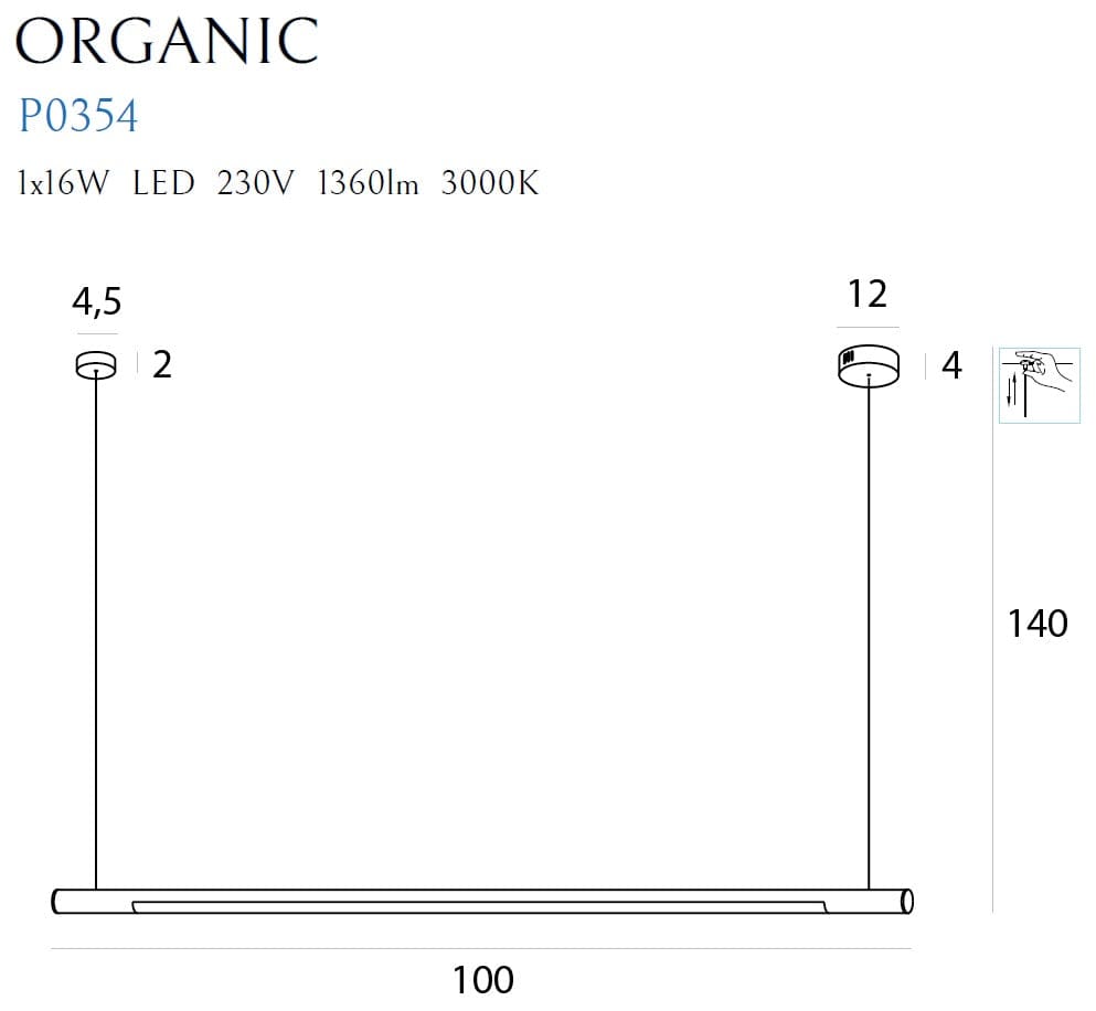 Maxlight Lampada Organic P0354 Nero