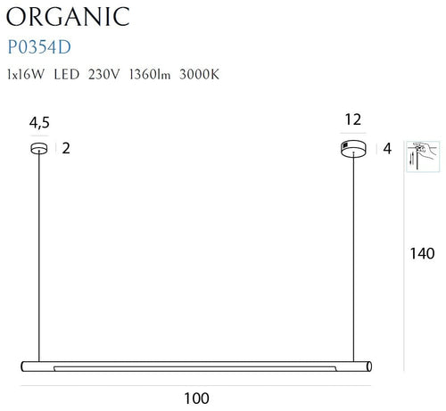 Maxlight Lampada Organic P0354D Nero