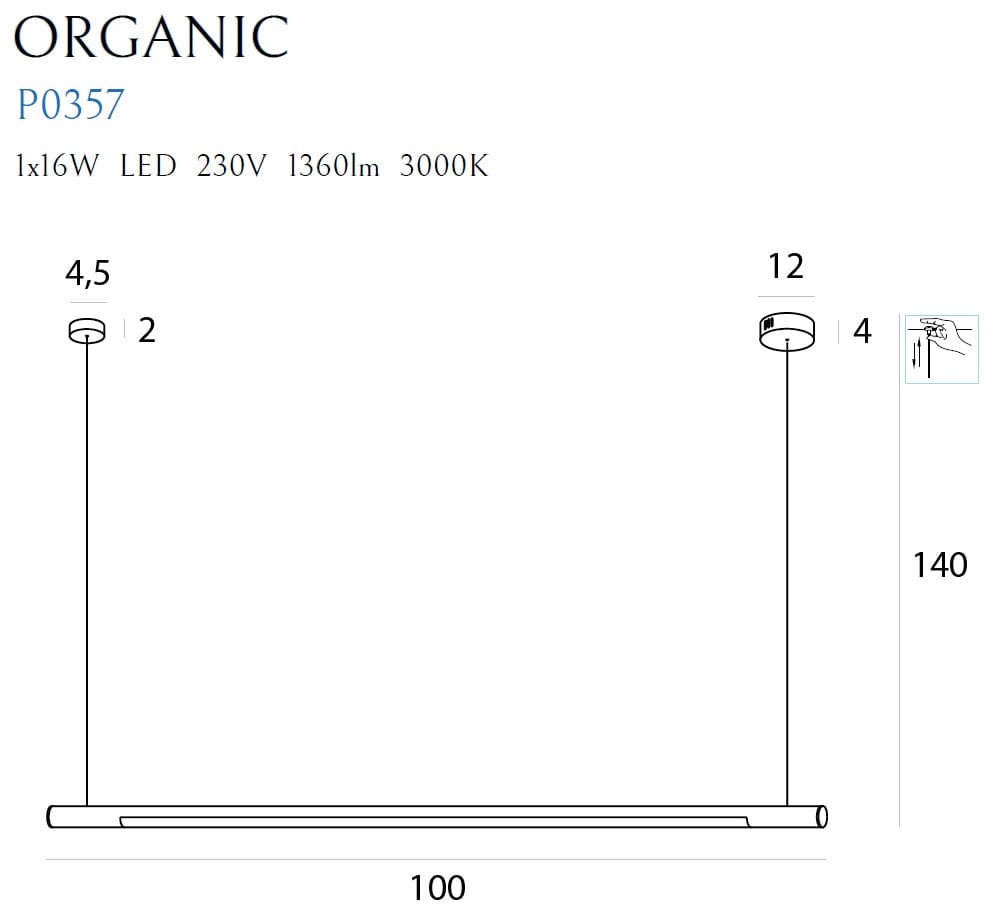 Maxlight Lampada Organic P0357D Bianco