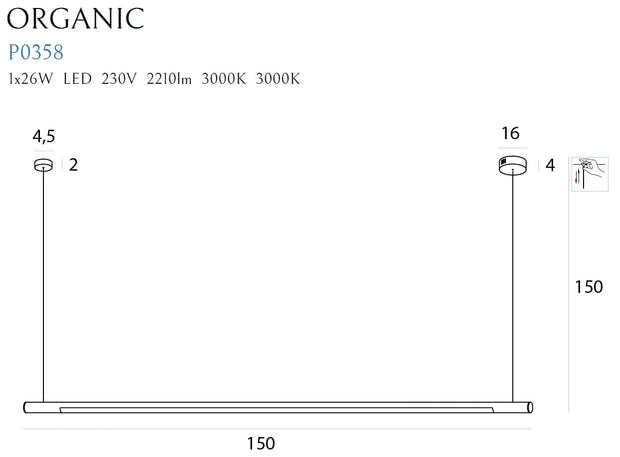 Maxlight Lampada Organic P0358D Nero
