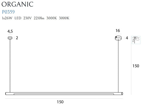 Maxlight Lampada Organic P0359 Cromo