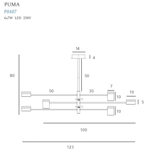 Maxlight Lampada Puma P0407 Naturale