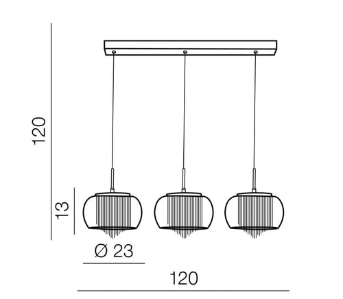 Azzarddo Lampada Rego 3 Line AZ2453 Trasparente