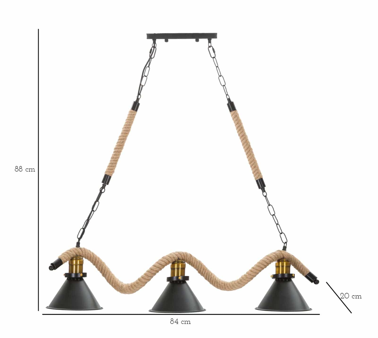 Mauro Ferretti Lampada Rope 3 Nero