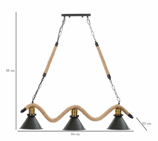 Mauro Ferretti Lampada Rope 3 Nero