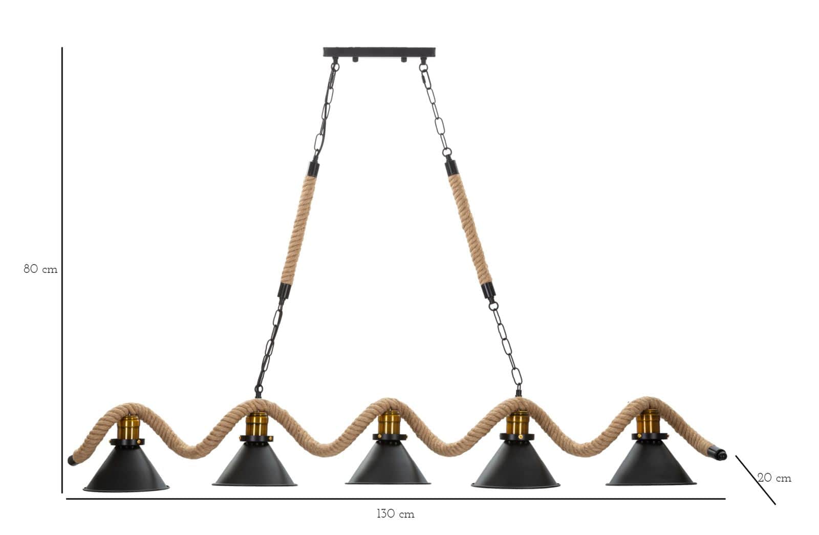 Mauro Ferretti Lampada Rope 5 Nero