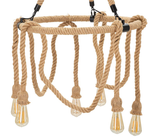 Mauro Ferretti Lampada Rope Circle Marrone