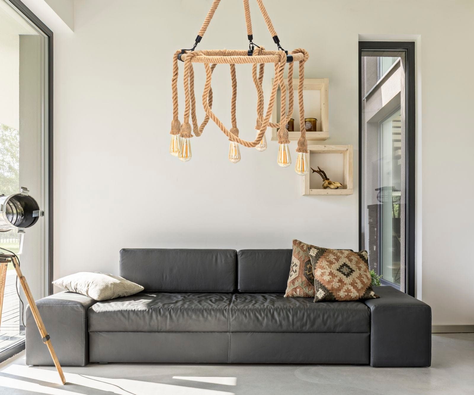 Mauro Ferretti Lampada Rope Circle Marrone