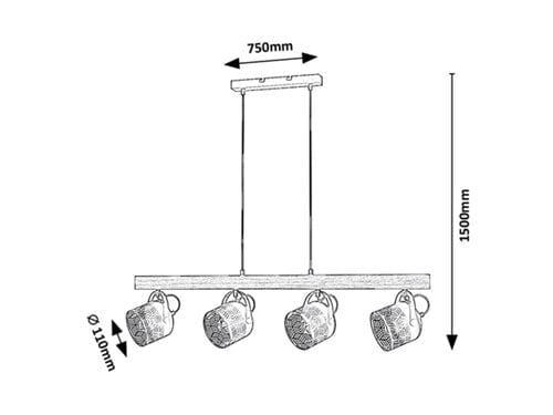 RabaLux Lampada Rotem 3300 Noce