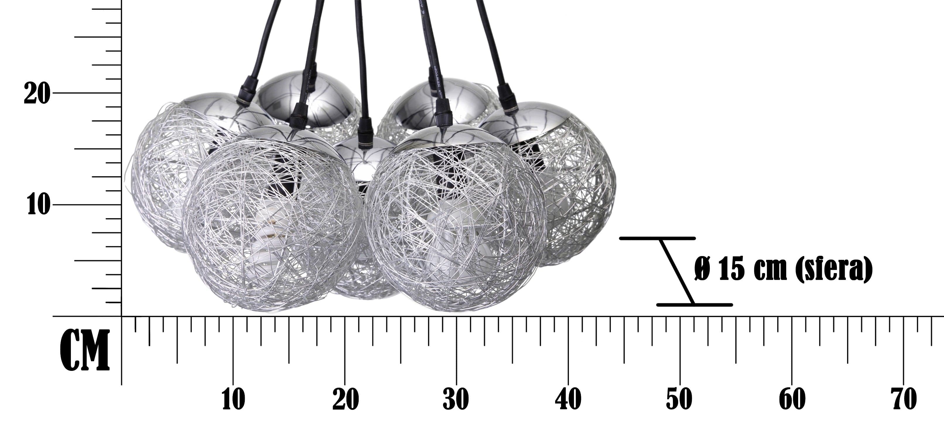 Mauro Ferretti Lampada Saturn 7 Argento