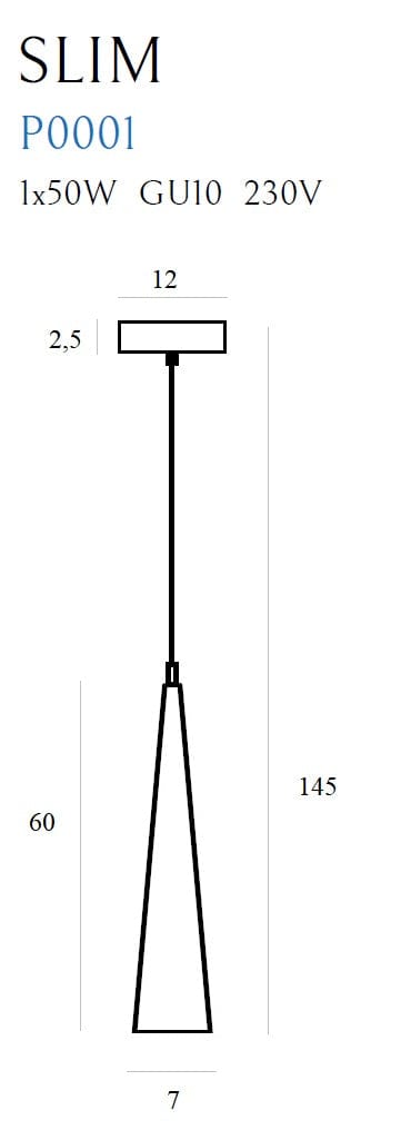 Maxlight Lampada Slim P0001 Bianco