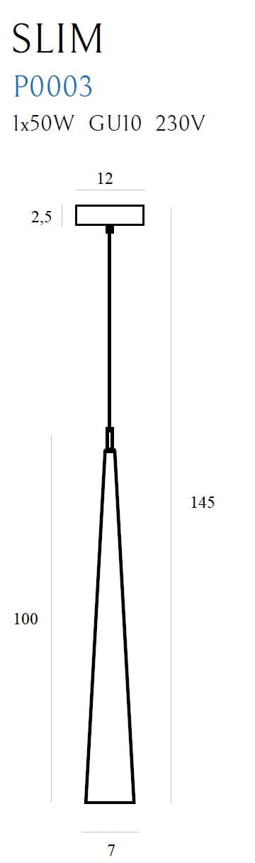 Maxlight Lampada Slim P0003 Bianco
