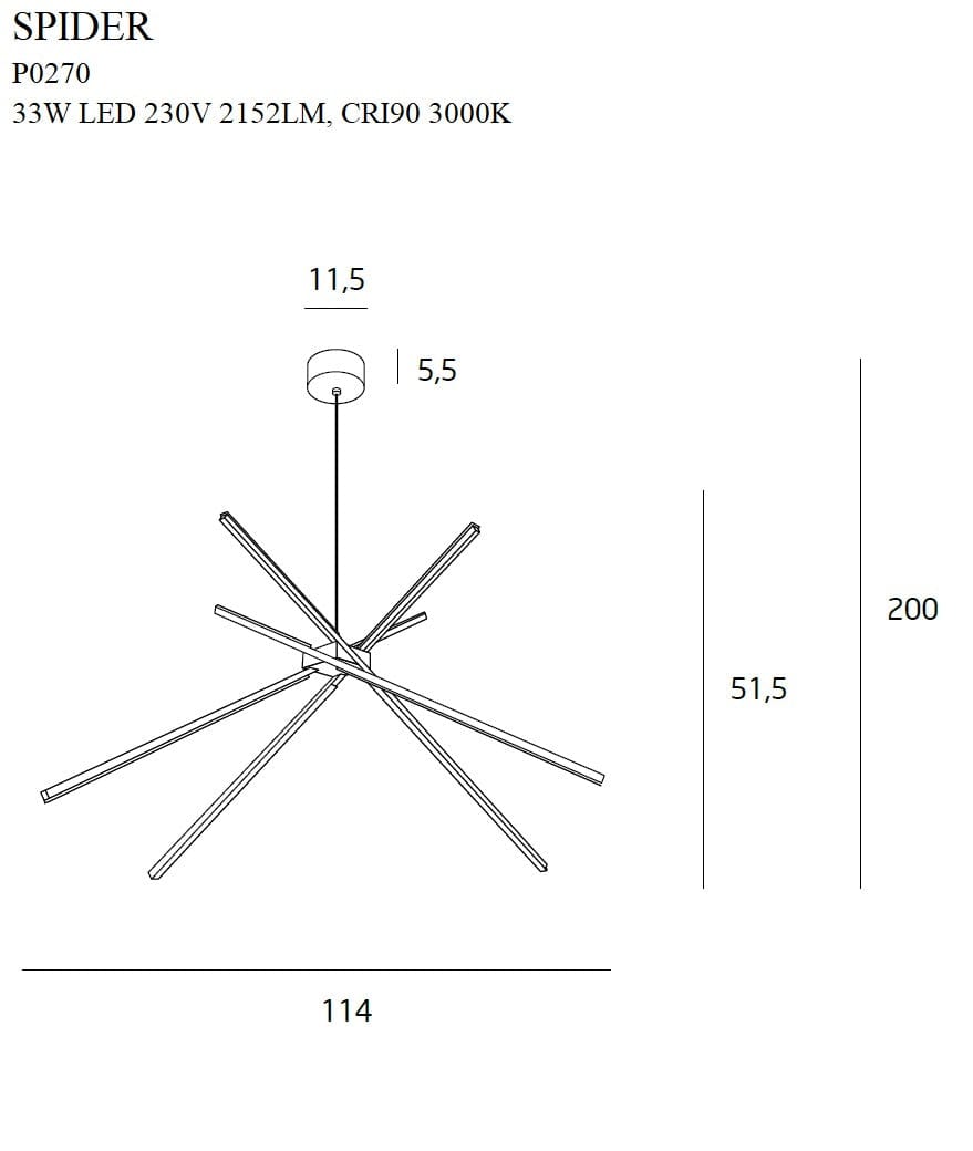 Maxlight Lampada Spider P0270 Bianco
