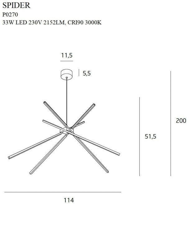 Maxlight Lampada Spider P0270 Bianco