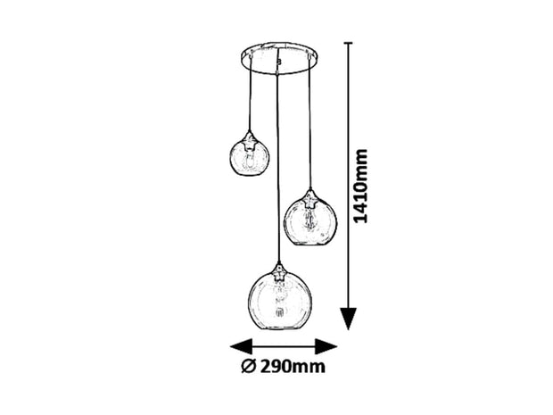 RabaLux Lampada Tanesha Three 6439 Nero