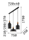 Lampada Triade SP3 Grigio (2)