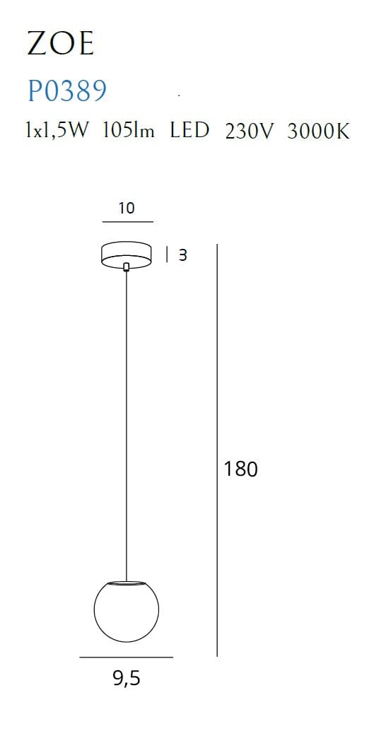 Maxlight Lampada Trio I P0389 Oro