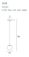 Maxlight Lampada Trio I P0389 Oro