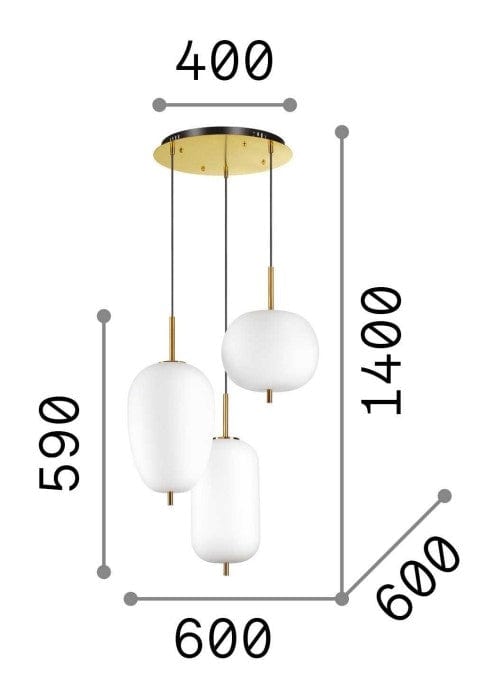 IdealLux Lampada Umile SP3 Bianco