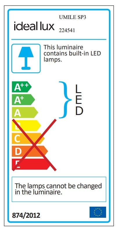 IdealLux Lampada Umile SP3 Bianco