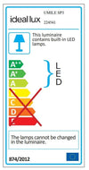 IdealLux Lampada Umile SP3 Bianco