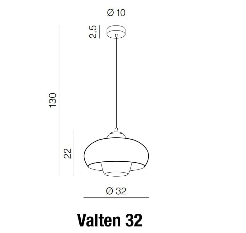 Azzarddo Lampada Valten 32 AZ3169 Nero