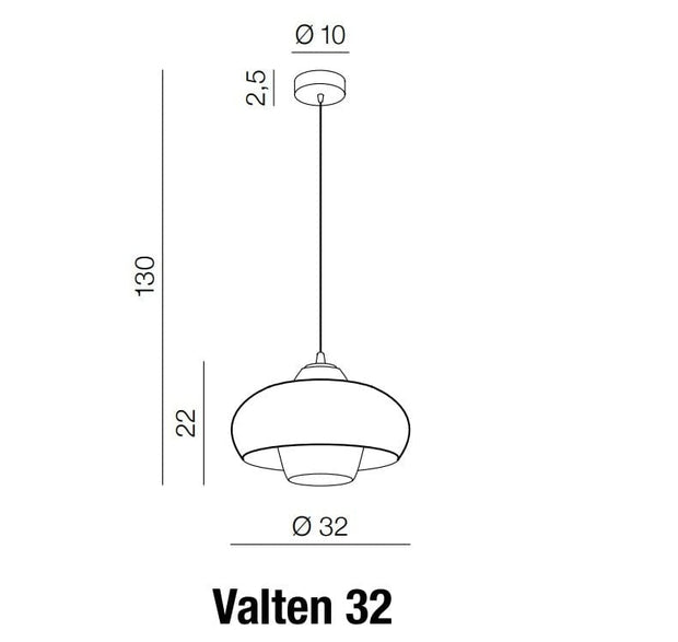 Azzarddo Lampada Valten 32 AZ3169 Nero