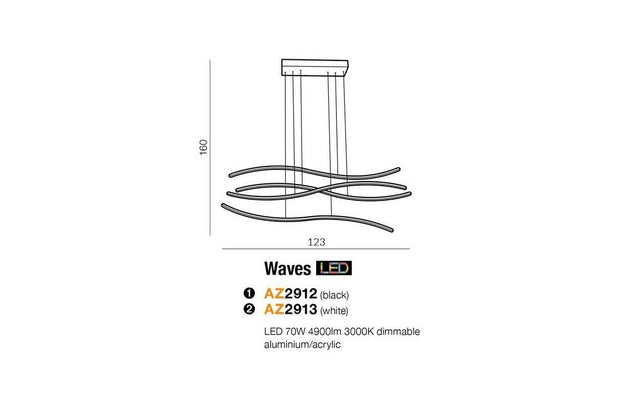 Lampada Waves Nero AZ2912 (3)