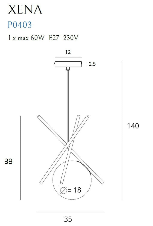 Lampada Xena P0403 Ottone (3)
