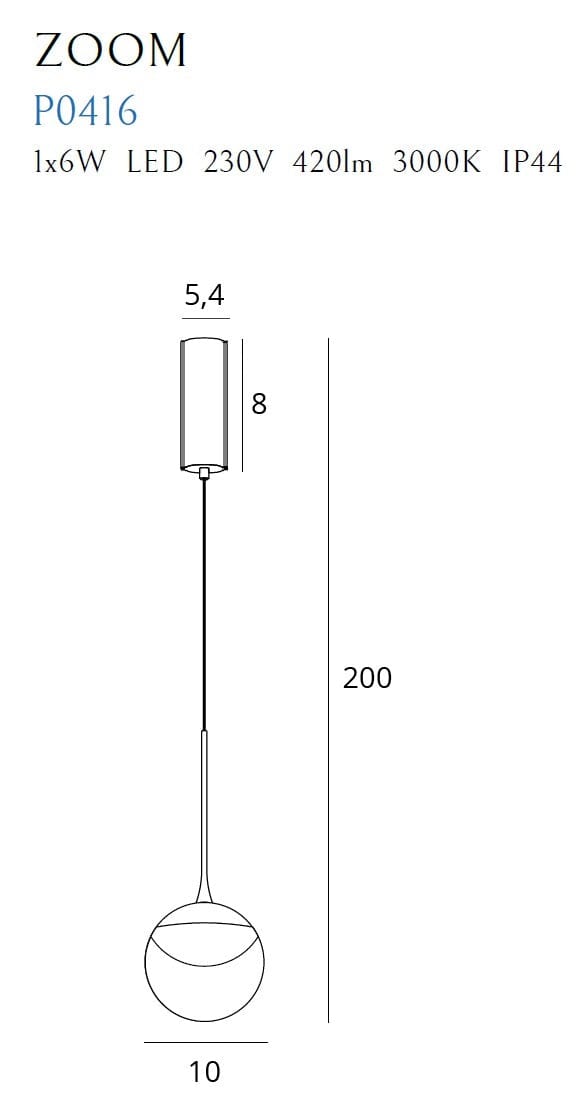 Lampada Zoom P0416 Nero (4)