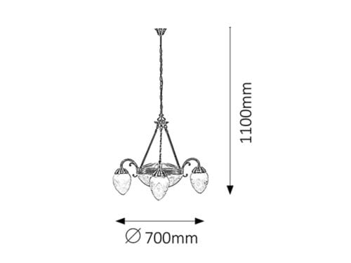 Lampadario Annabella 8633 Bronzo (1)