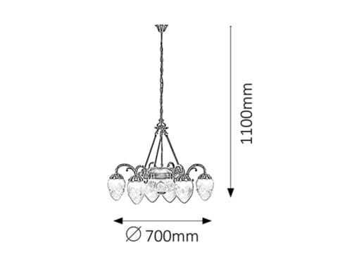 Lampadario Annabella 8636 Bronzo (1)