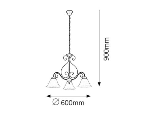 Lampadario Athen 7813 Nero (1)
