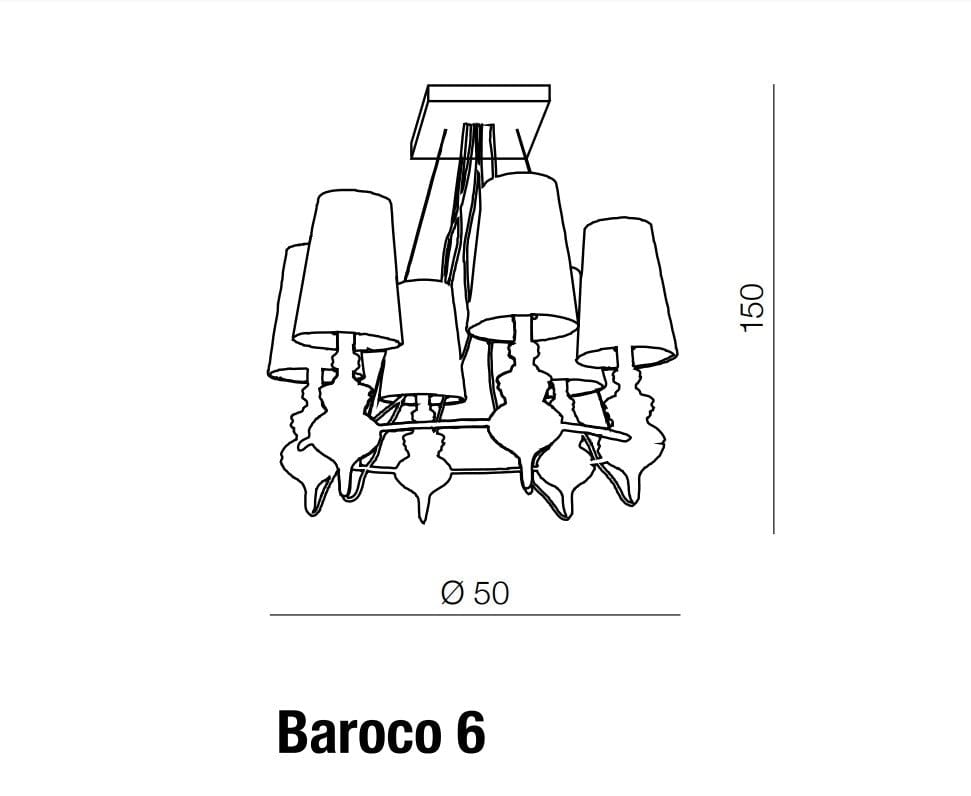 Lampadario Baroco 6 AZ1379 Nero (4)