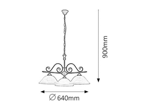 Lampadario Dorothea 7773 Nero (1)