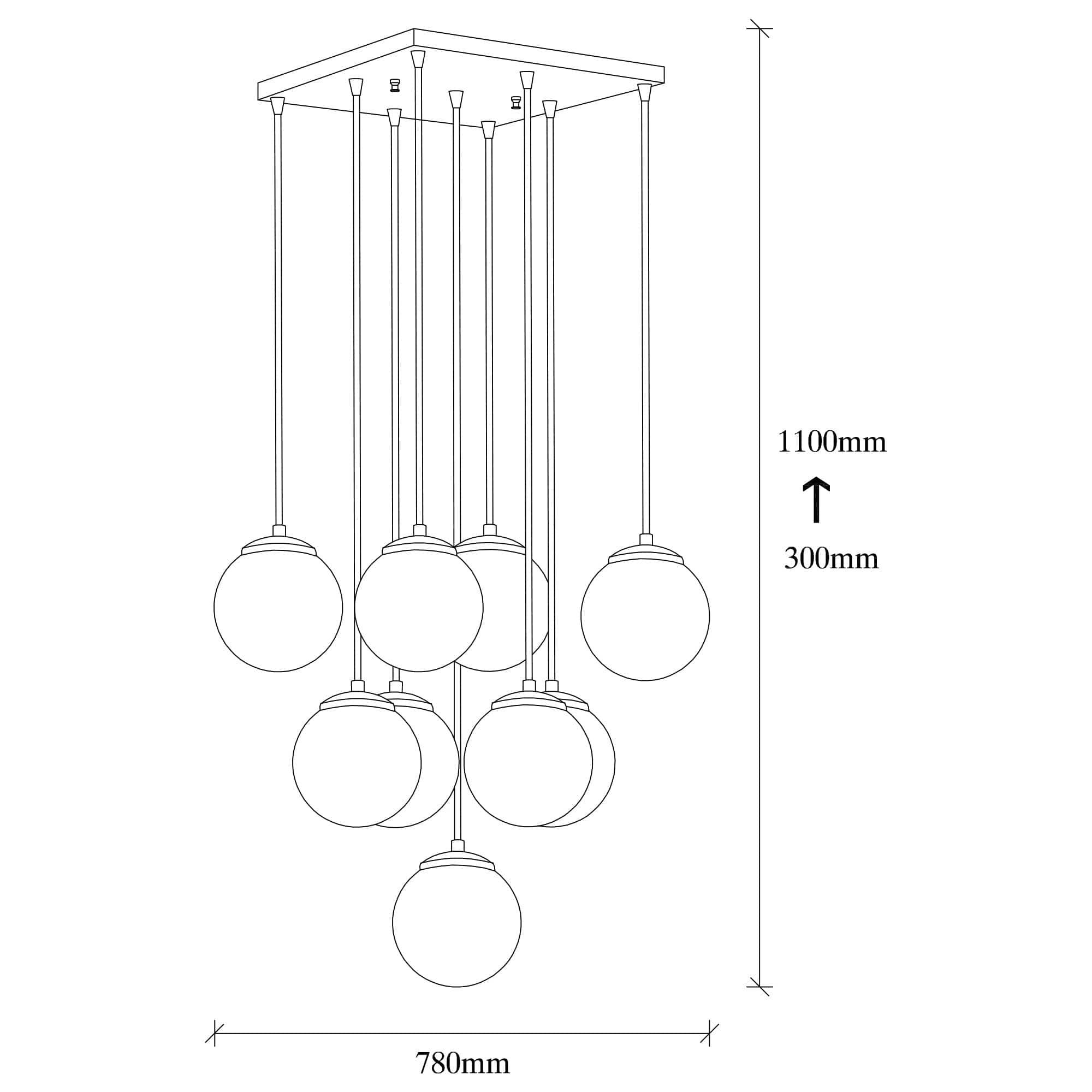 Lampadario Efe 2161 Nero (9)
