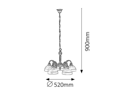 Lampadario Flossi 8815 Bronzo (1)