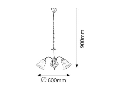 Lampadario Francesca 7363 Grigio (1)