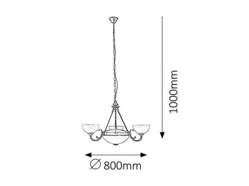 Lampadario Marlene 8543 Bronzo (1)