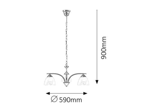 Lampadario Tristan 7203 Grigio (1)